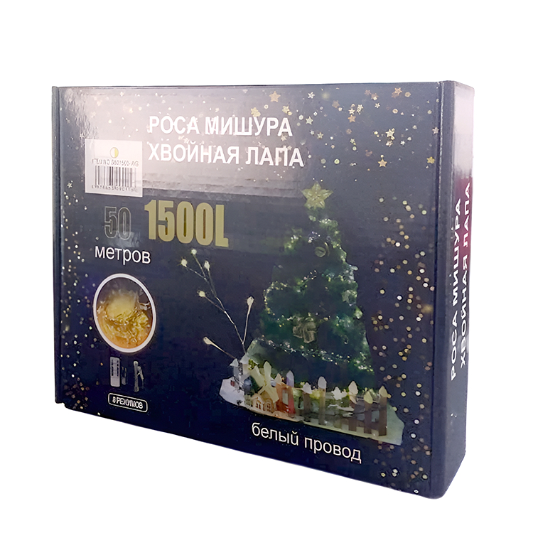 Гирлянда светодиодная 1500 ламп 50 м с д/у, Դեղին/Սպիտակ