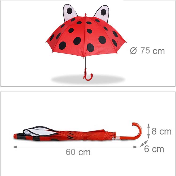Kids umbrella with whistle 60 cm, Կարմիր