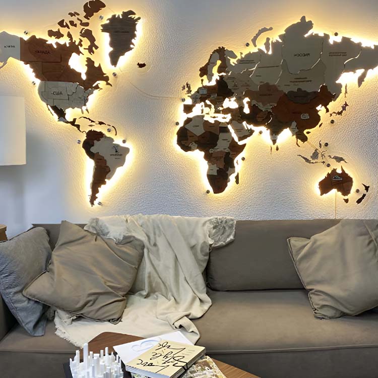 Աշխարհի քարտեզ պատի 160x85 սմ