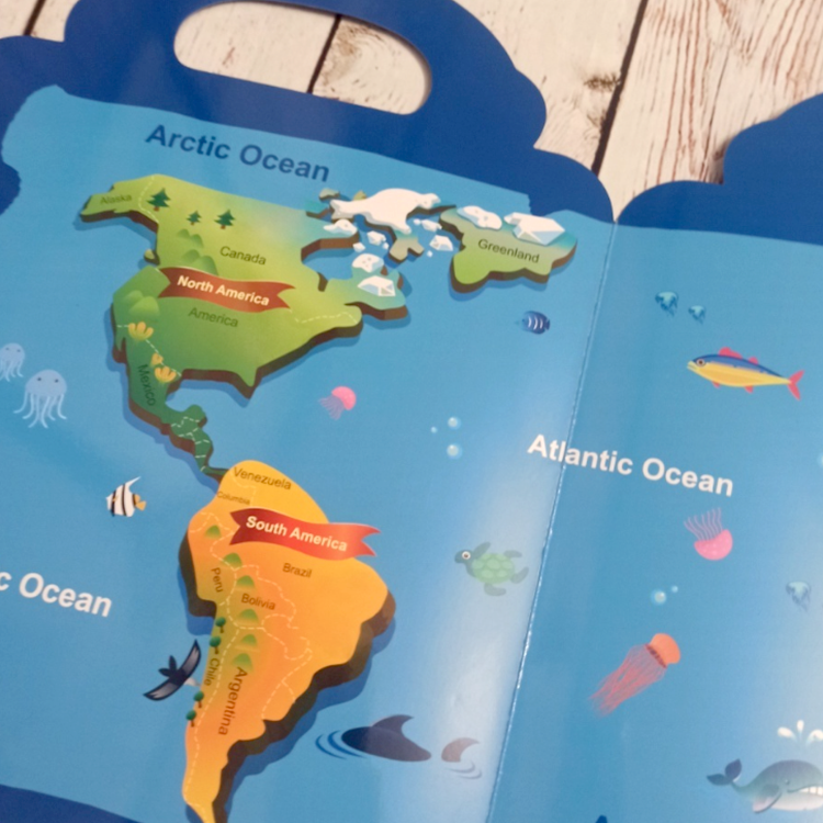 World map with sticker collection 25x70 cm