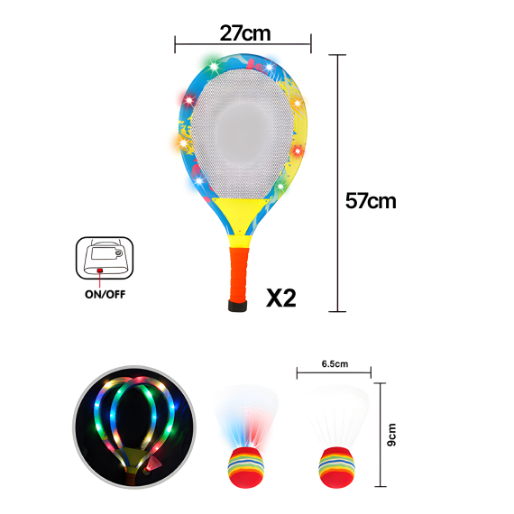 Children's tennis / badminton set with light effects