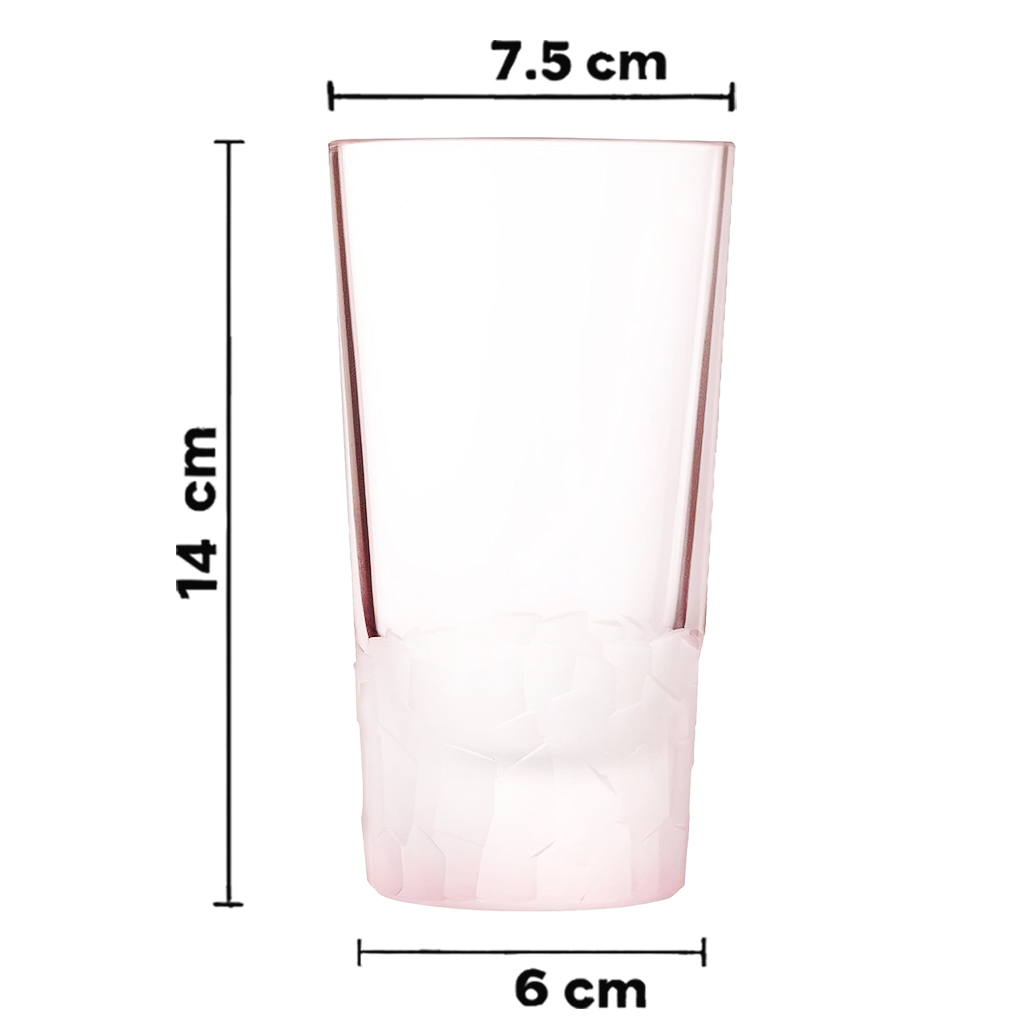 Glass 350 ml 6 pcs, Վարդագույն