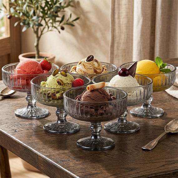 Ice cream bowls 280 ml 6 pcs, Մոխրագույն
