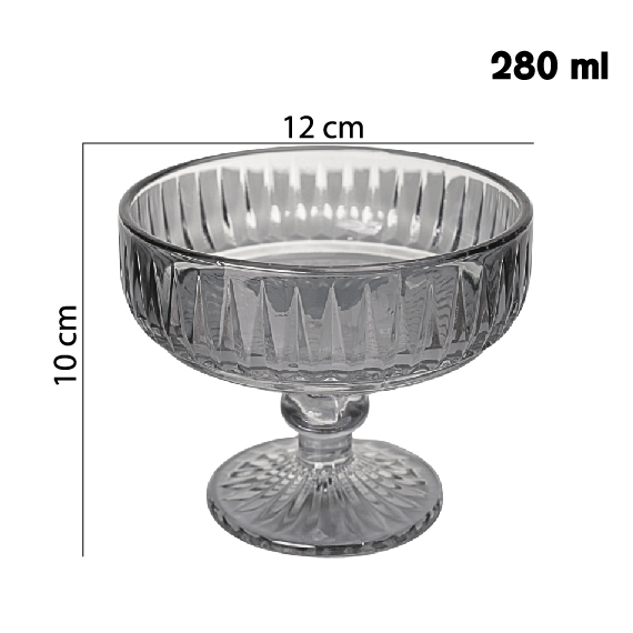 Ice cream bowls 280 ml 6 pcs, Մոխրագույն