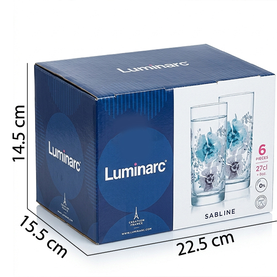 Glass 270 ml 6 pcs