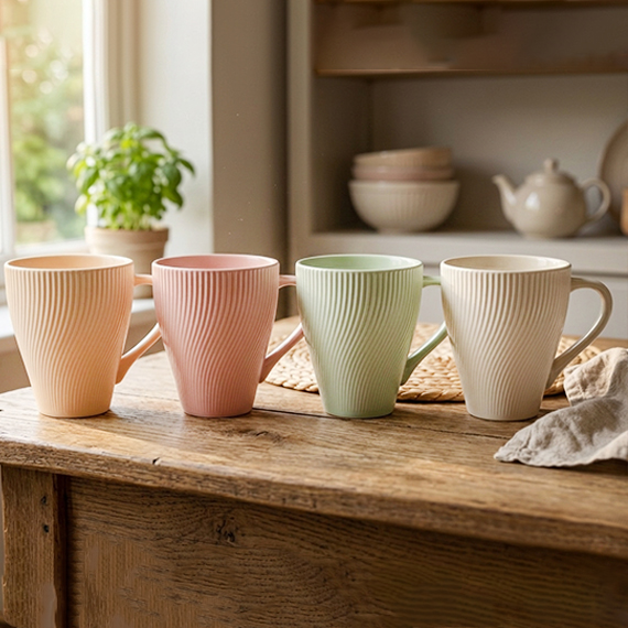 Ceramic mugs 350 ml 4 pcs