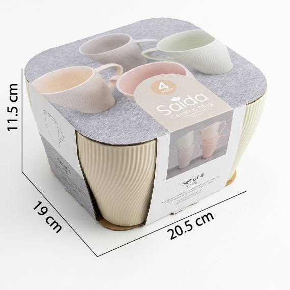 Ceramic mugs 350 ml 4 pcs