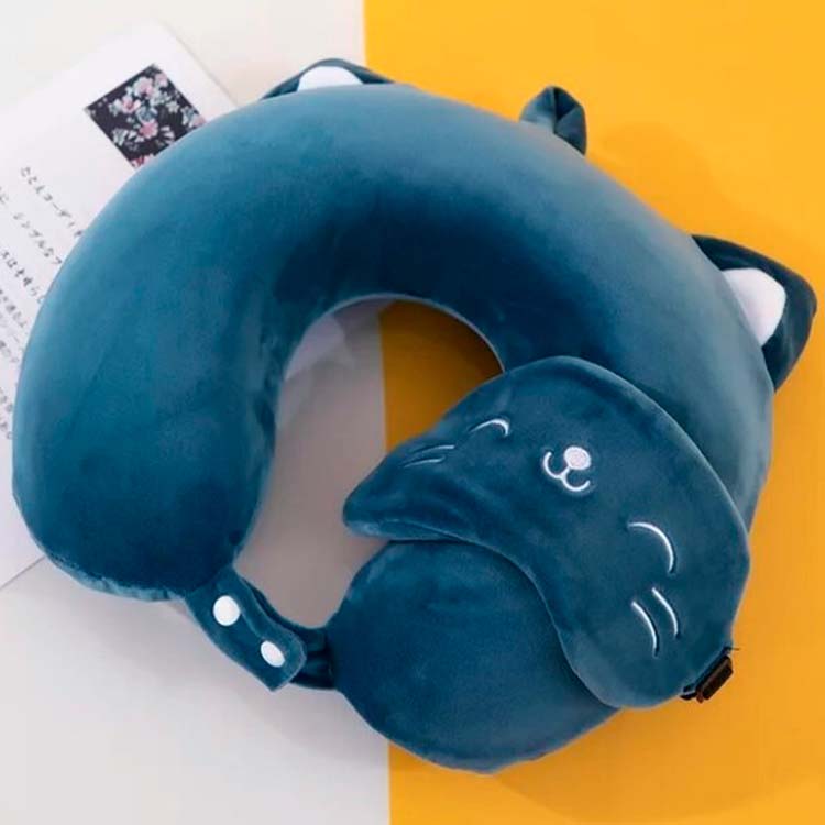 Travel pillow with sleep mask, Կապույտ