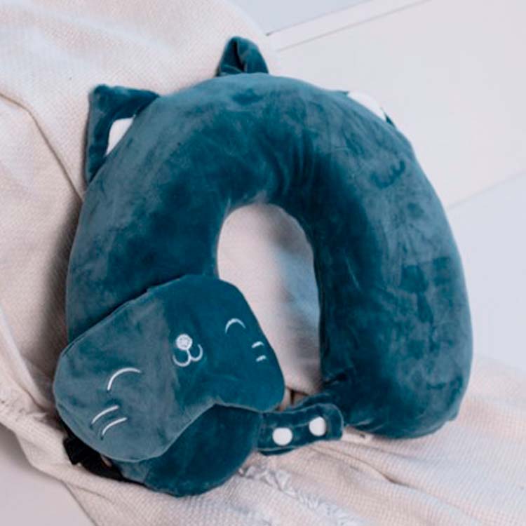 Travel pillow with sleep mask, Կապույտ