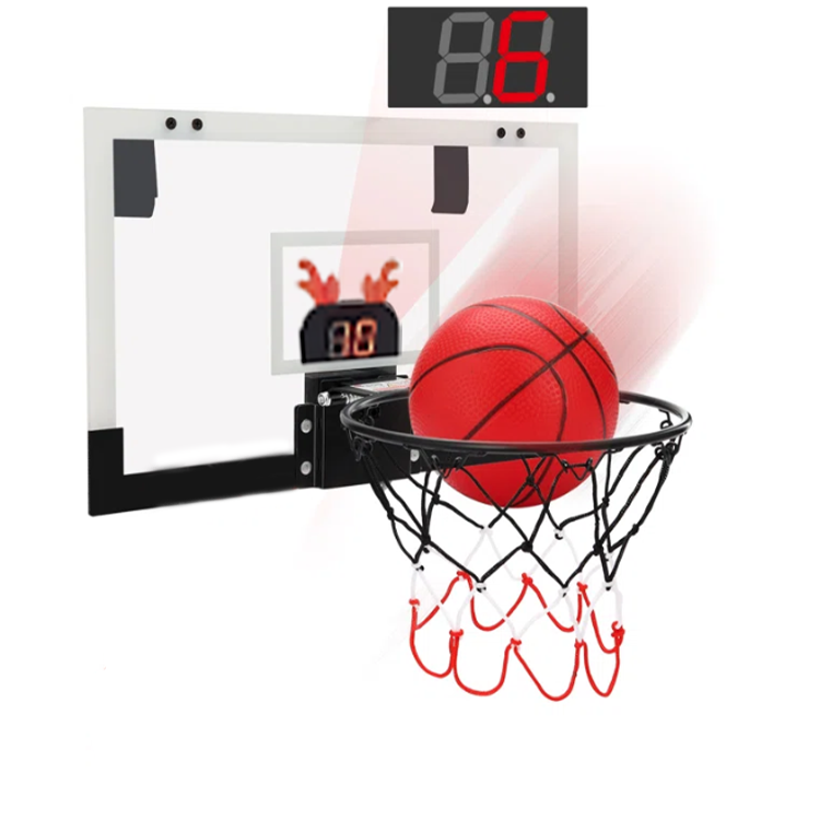 Basketball mini basket with ball and digital scoreboard 27x43 cm