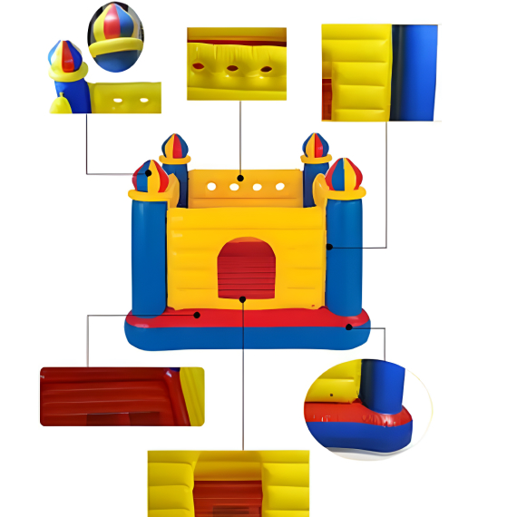 Inflatable trampoline with safety net 175x175x135 cm