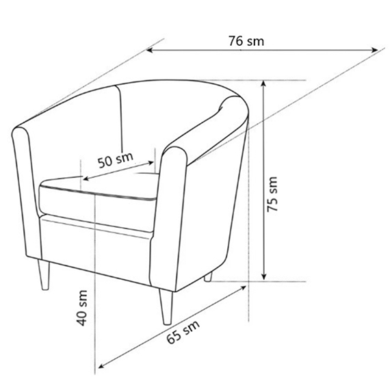 Armchair 76x65 cm, Շականակագույն