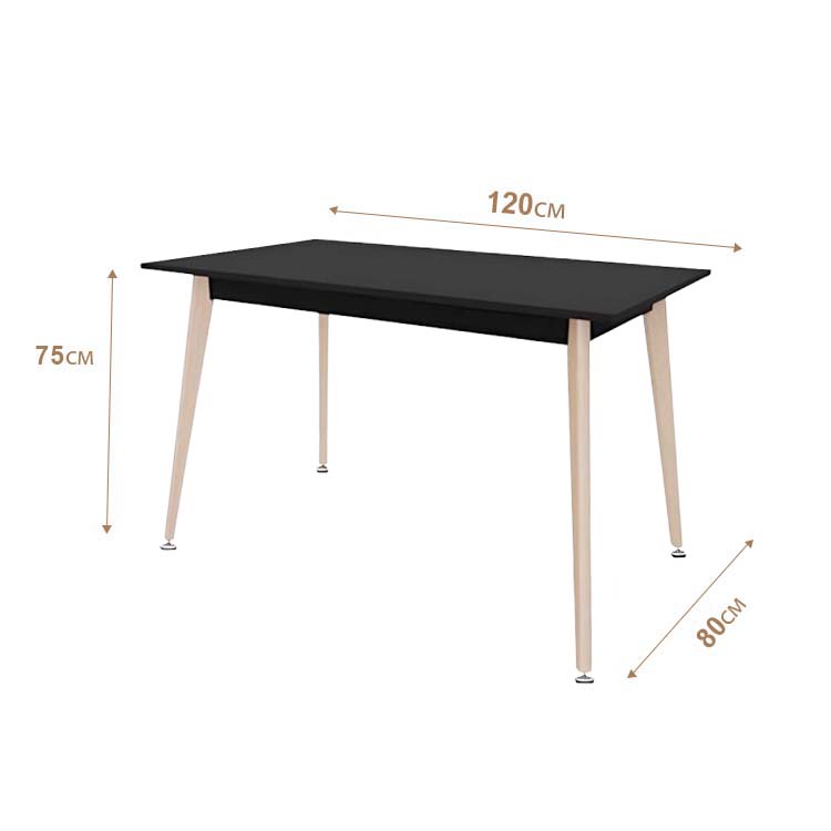 Dining table 120x80 cm, Սև