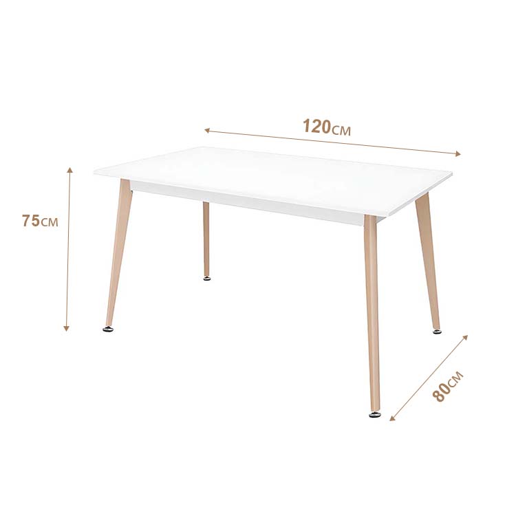 Dining table 120x80 cm, Սպիտակ