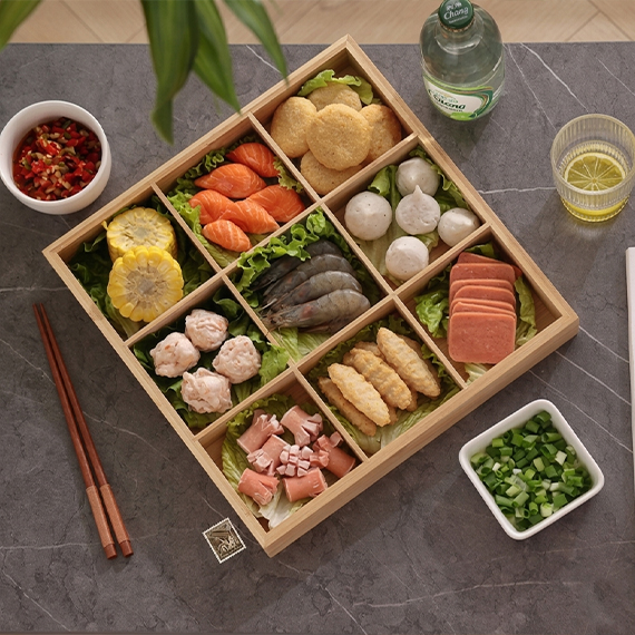 Dried fruit serving tray with lid 31x31 cm