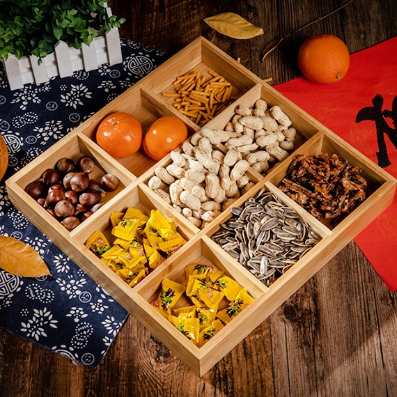 Dried fruit serving tray with lid 31x31 cm