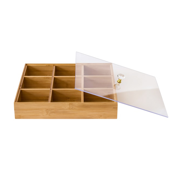 Dried fruit serving tray with lid 31x31 cm