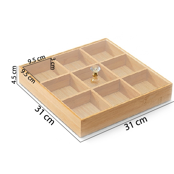 Dried fruit serving tray with lid 31x31 cm