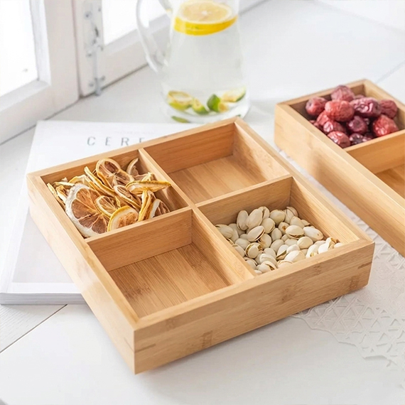 Dried fruit serving tray with lid 21x21 cm