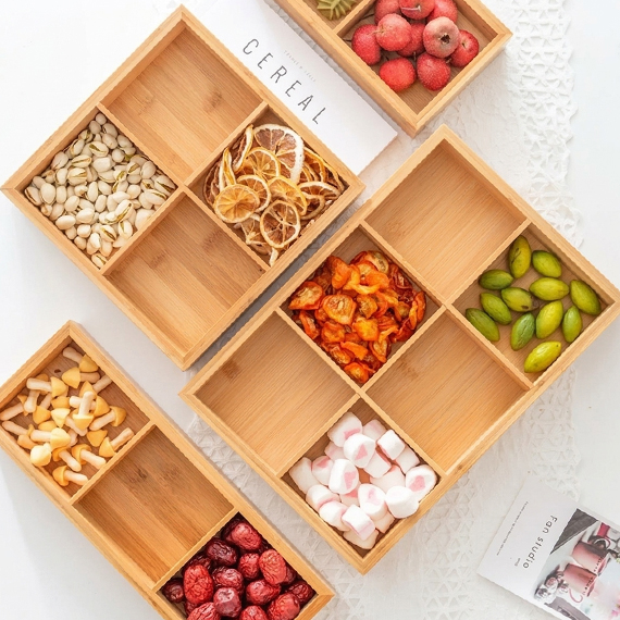 Dried fruit serving tray with lid 21x21 cm