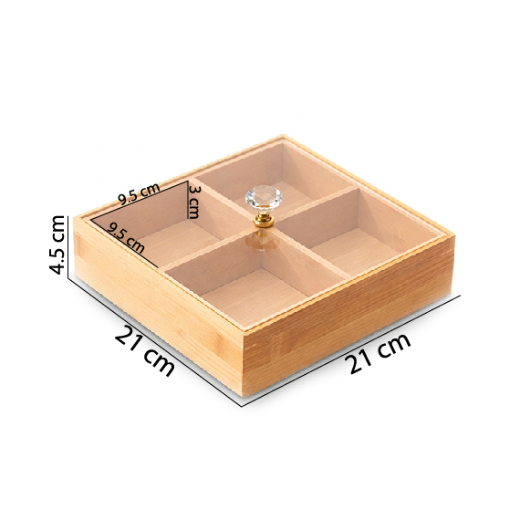 Dried fruit serving tray with lid 21x21 cm