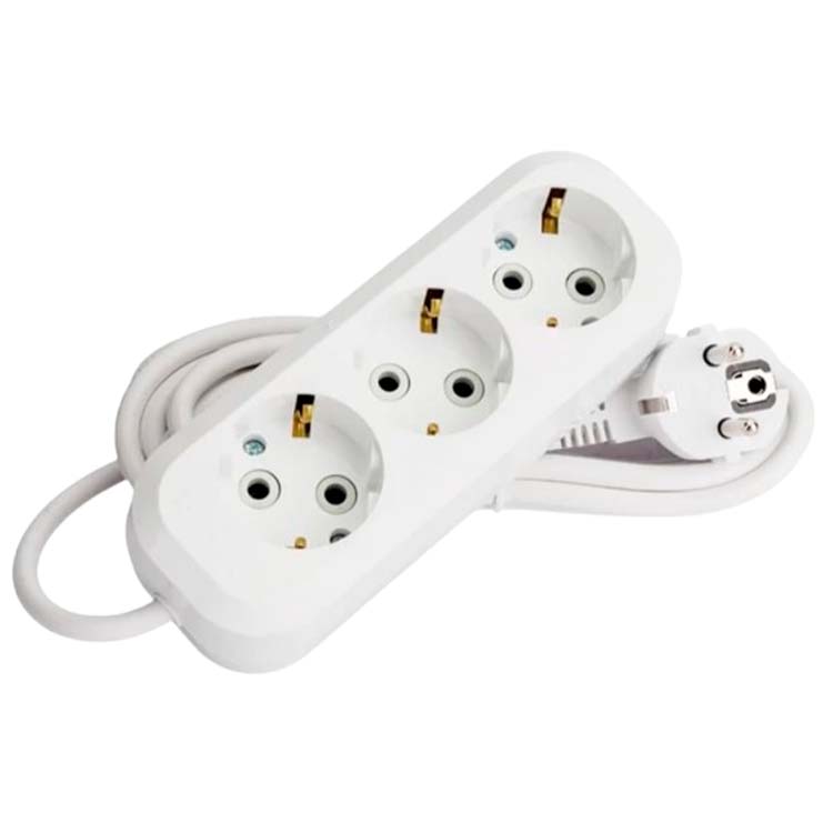 Extension cord 3 sockets with grounding 3 m