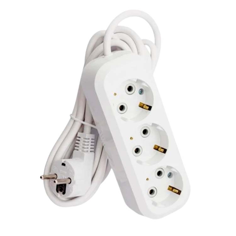 Extension cord 3 sockets with grounding 3 m