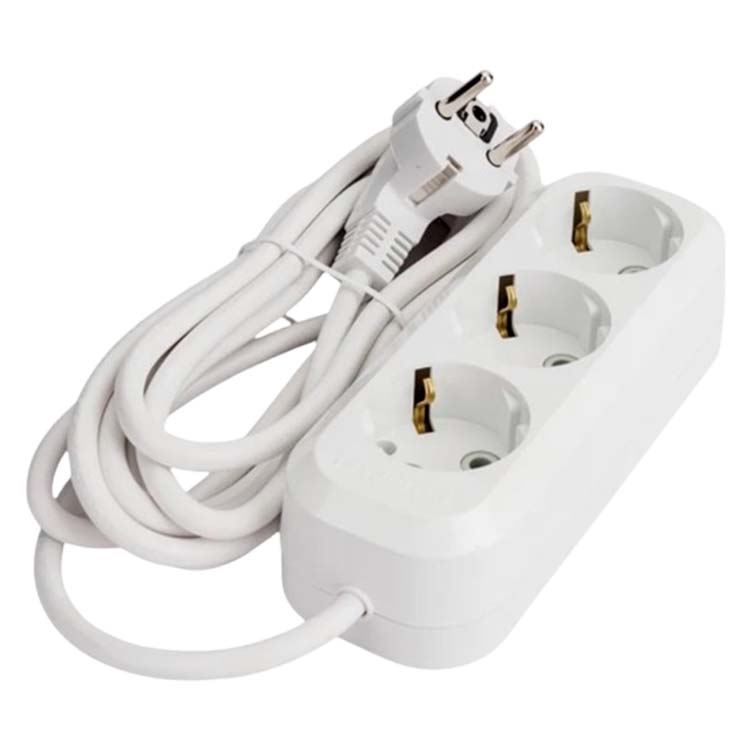 Extension cord 3 sockets with grounding 3 m