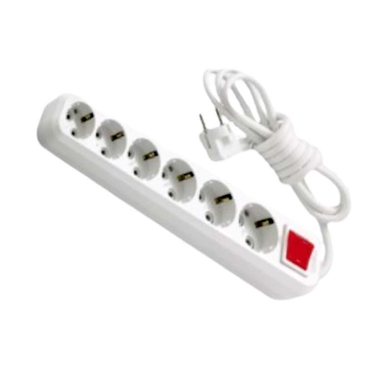 Extension cord 6 sockets with grounding 3 m