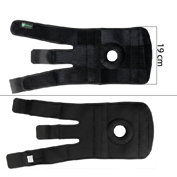 Knee brace with 3 fixing straps