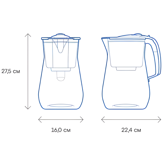 Jug with filter 4,2 liters, Սև