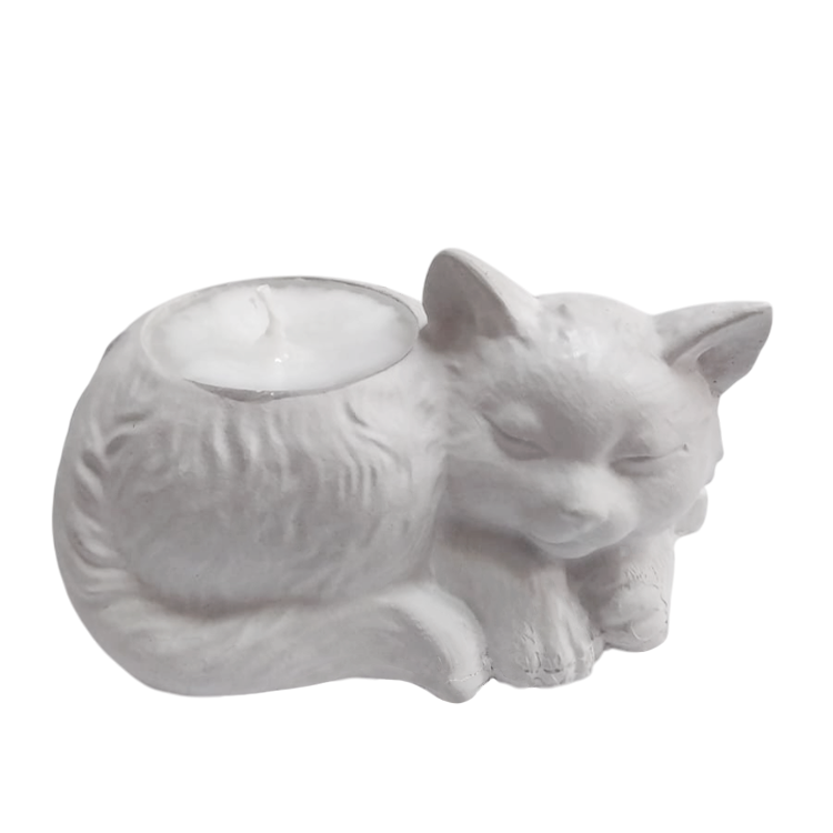 Candle with plaster candlestick, Սպիտակ