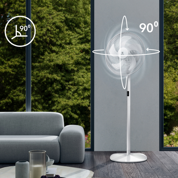 Floor fan with remote control 90°