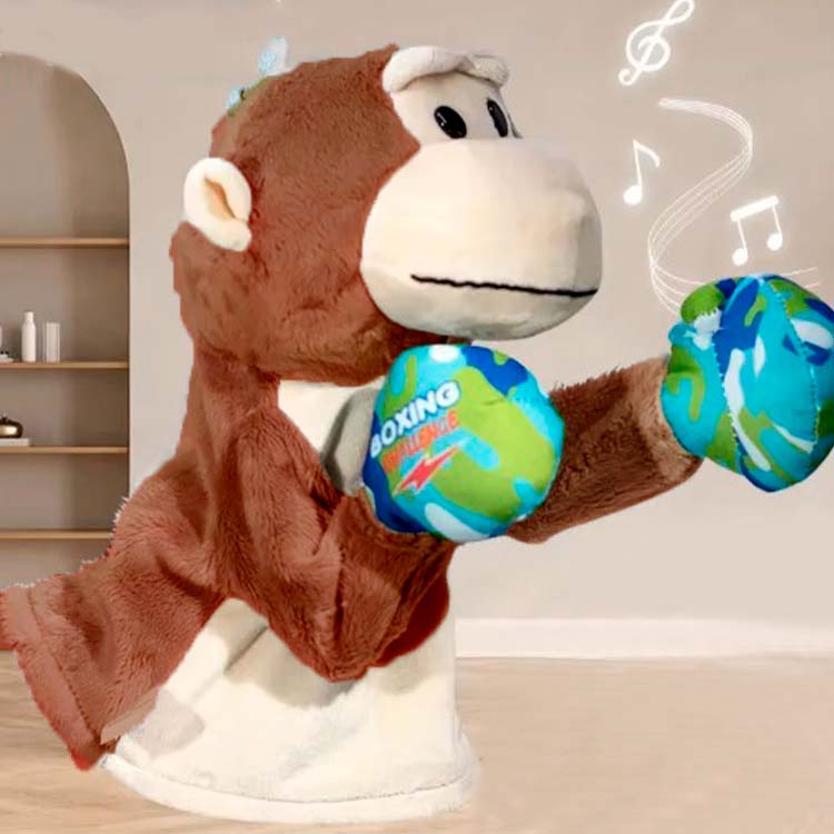 Interactive Plush Boxer Monkey, Շականակագույն