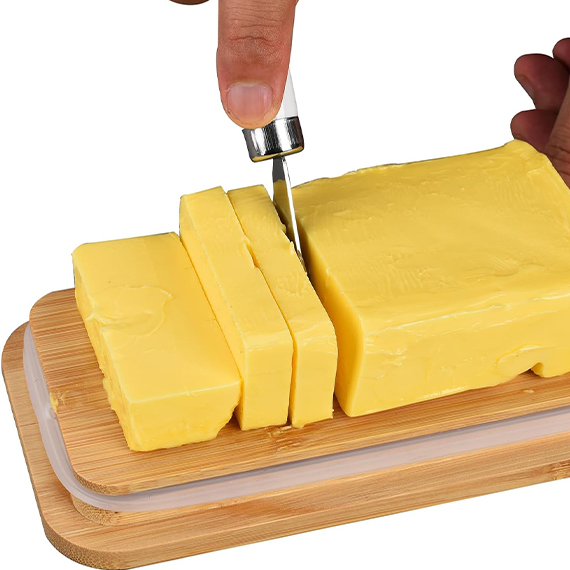 Butter dish with knife 10x18 cm, Սպիտակ