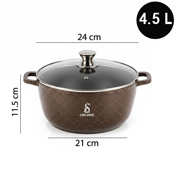 Кастрюля со стеклянной крышкой 4.5 л