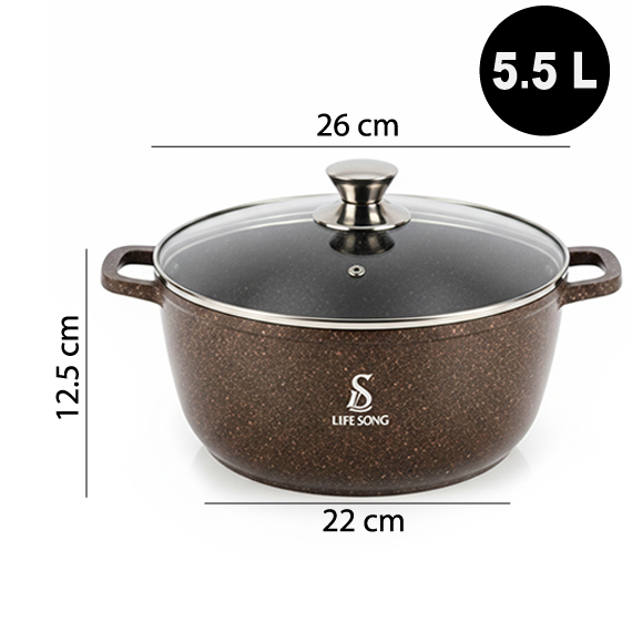 Кастрюля со стеклянной крышкой 5.5 л