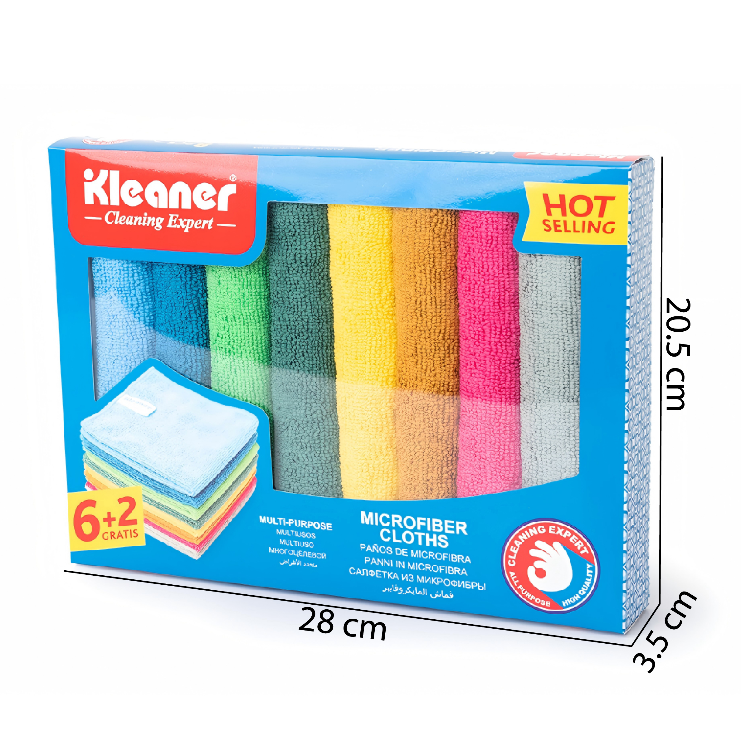 Microfiber cloth 30x30 cm 8 pcs