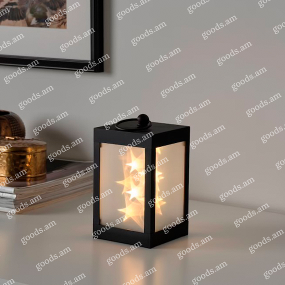 ENRUM Lantern f/tealight, indoor/outdoor, black, 8 ¾ - IKEA