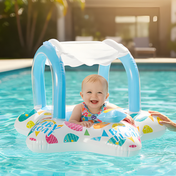 Swimming ring with legroom and awning 81x79 cm