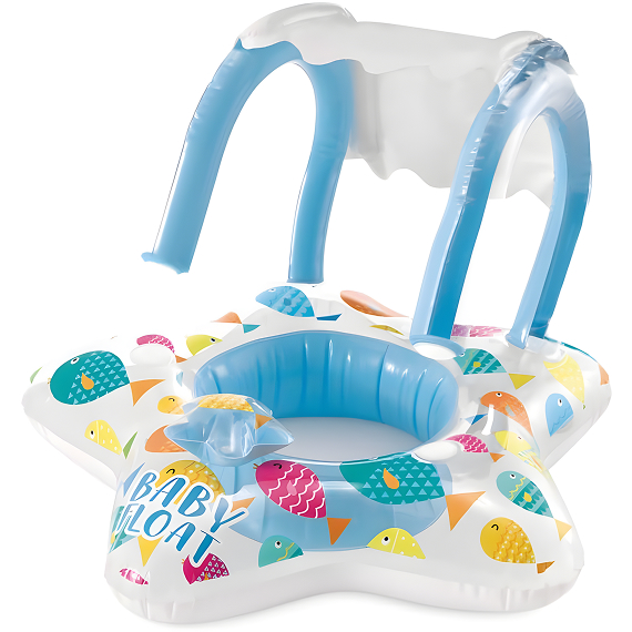 Swimming ring with legroom and awning 81x79 cm