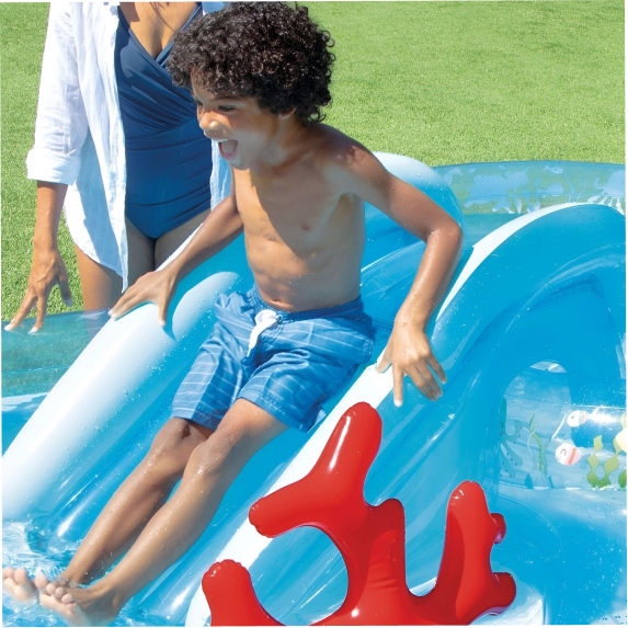 Inflatable pool with slide 193x310x71 cm