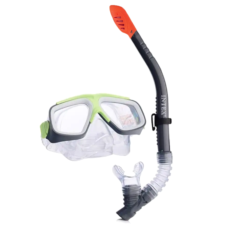 Swimming goggles with breathing tube