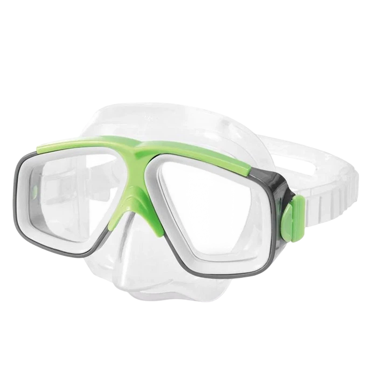 Swimming goggles with breathing tube