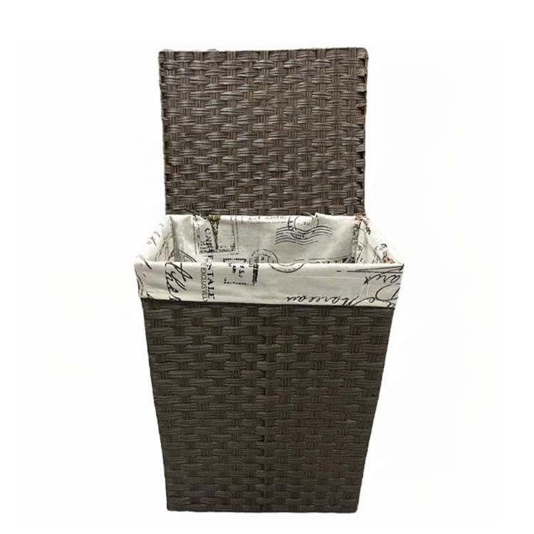 Laundry basket with lid 80 l, Շականակագույն