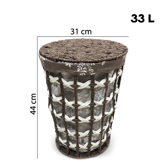 Laundry basket with lid 33 l, Շականակագույն