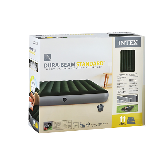 Air mattress with pump 152x203x25 cm