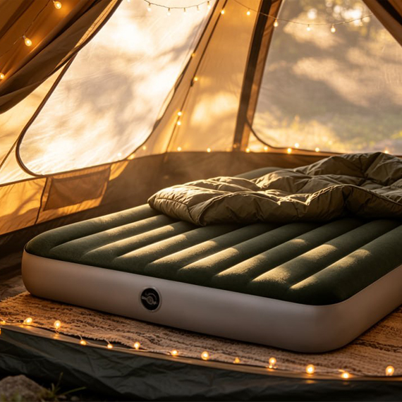 Air mattress with pump 152x203x25 cm