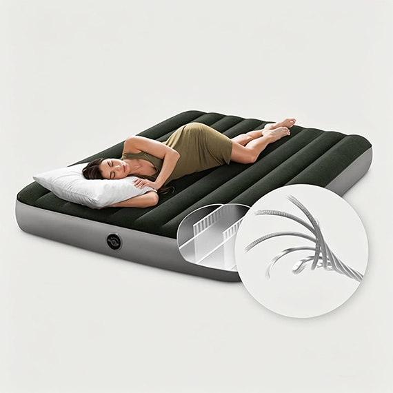 Air mattress with pump 152x203x25 cm