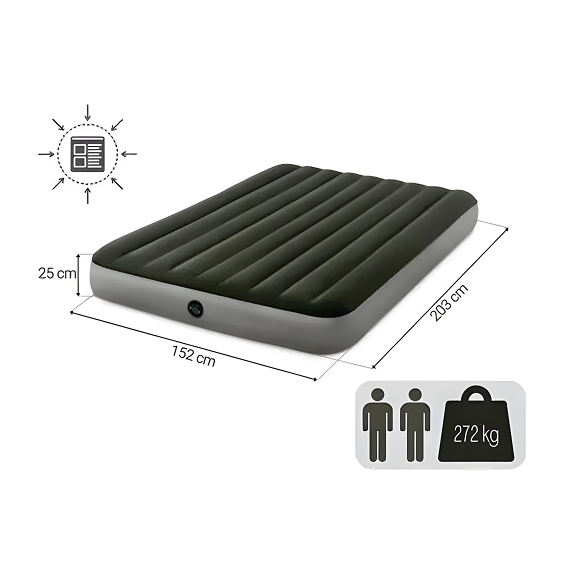 Air mattress with pump 152x203x25 cm